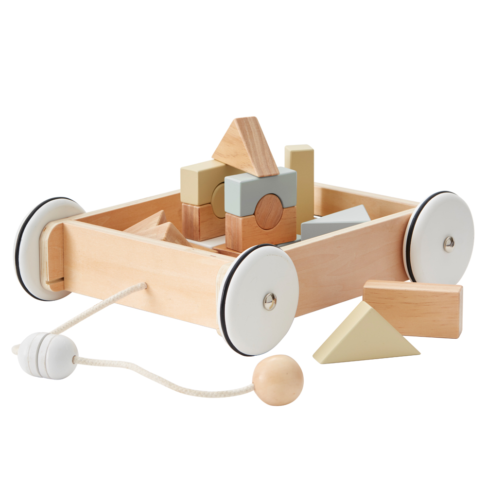 Chariot à gogo avec cubes - Naturel - Kid's Concept