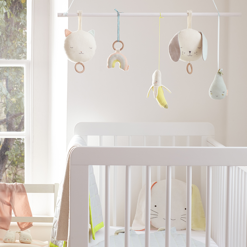 Hochet bébé arc-en-ciel tricoté - Multicolore Meri Meri