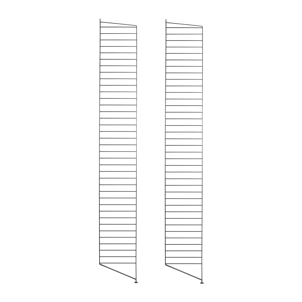 Pack 2 portants muraux au sol 200 x 30 cm - Noir - String Furniture