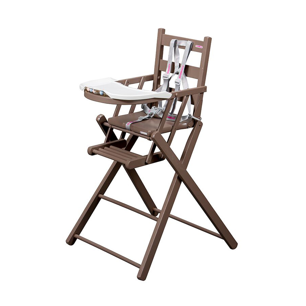 Chaise haute extra pliante Sarah  Laqué taupe Combelle pour chambre