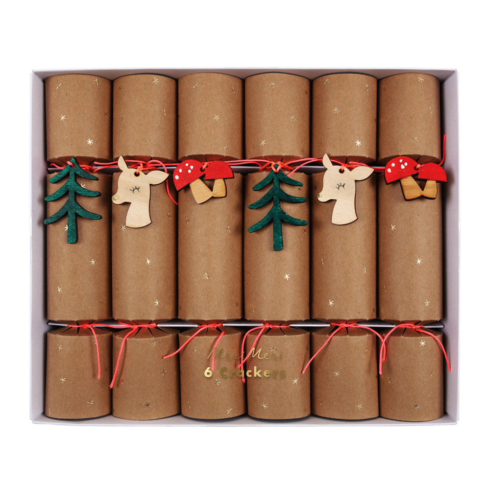 6 crackers surprise Noël - Brun Meri Meri pour chambre enfant - Les