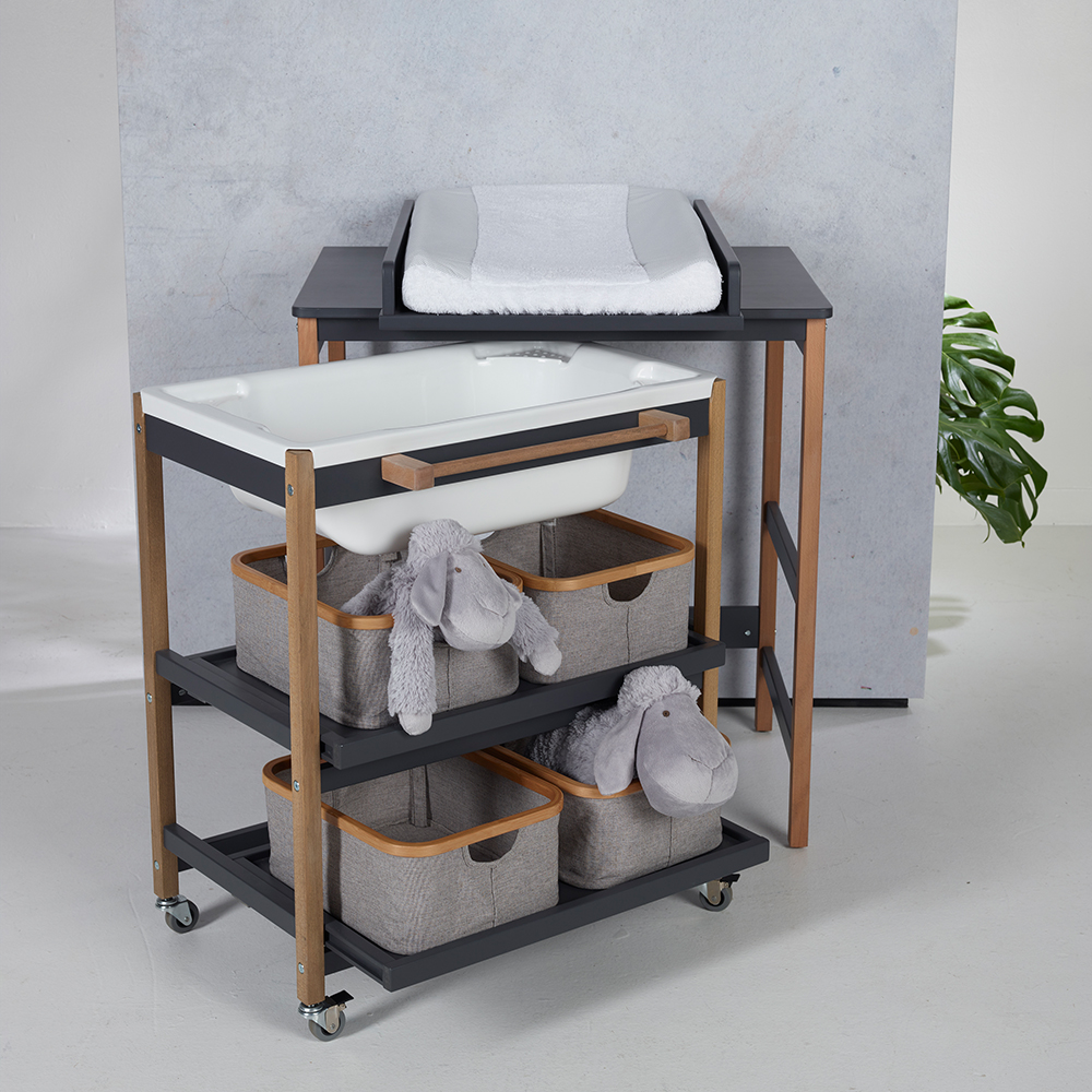 Panier coton/bambou 30 x 38 - Gris clair - Quax