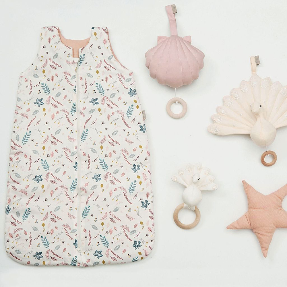 Gigoteuse Pressed leaves rose - Blanc