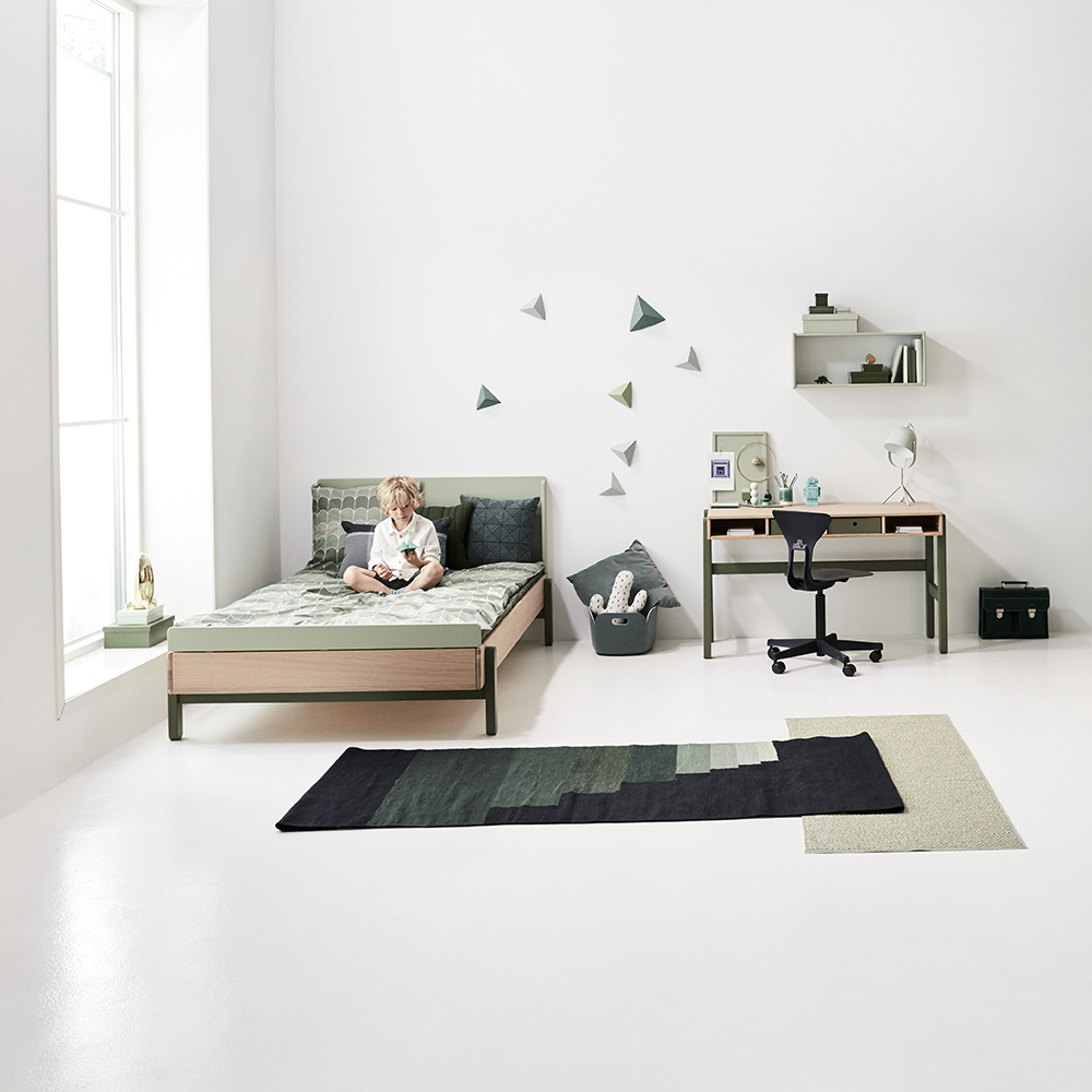 Lit enfant 120 x 200 cm tête de lit haute Popsicle - Chêne/Kiwi Flexa Popsicle