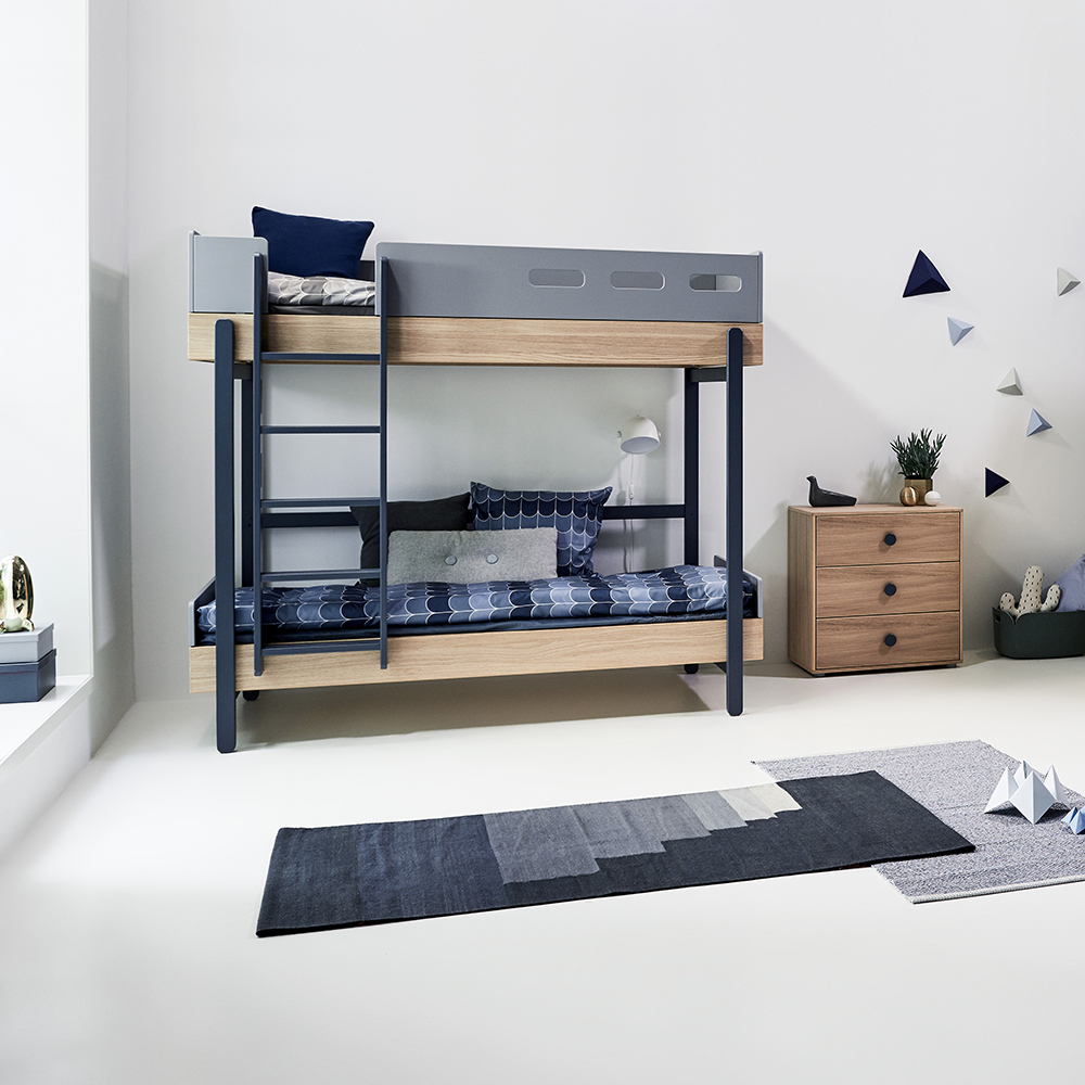 Lit superposé échelle droite Popsicle - Chêne/Blueberry Flexa Popsicle
