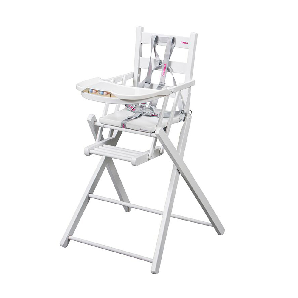 Chaise haute extra pliante Sarah - Laqué blanc - Combelle
