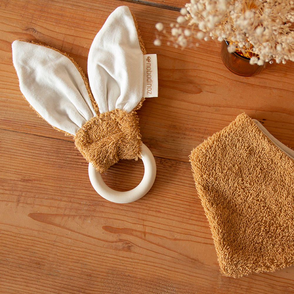 Anneau de dentition lapin So Cute - Caramel - Nobodinoz