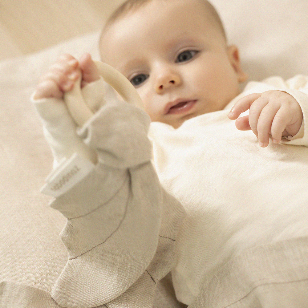 Anneau de dentition Lin Français - Greige Nobodinoz