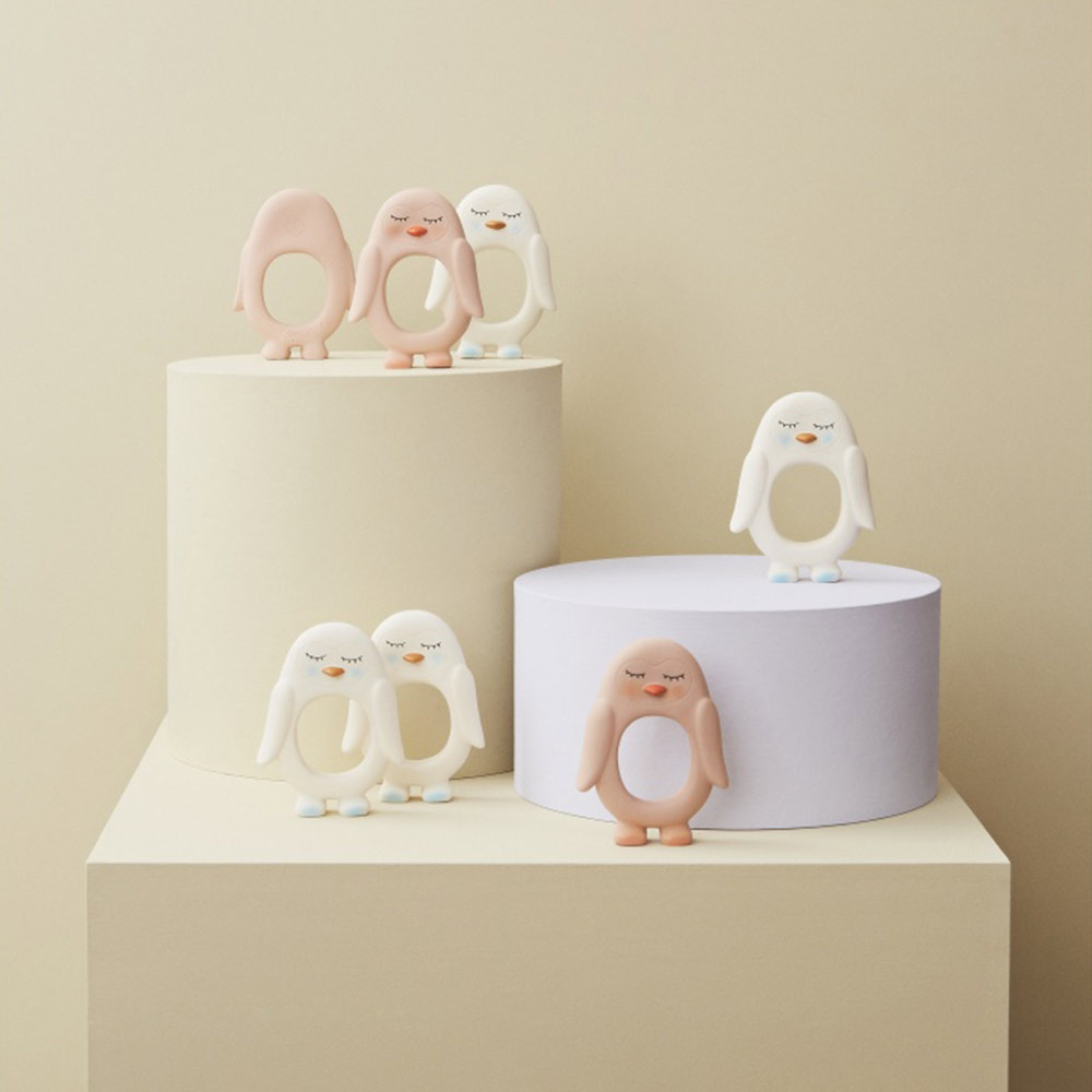 Anneau de dentition Pingouin - Blanc - OYOY