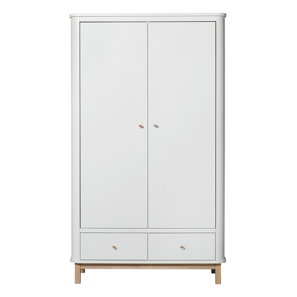 Armoire 2 portes Wood - Chêne / Blanc - Oliver Furniture