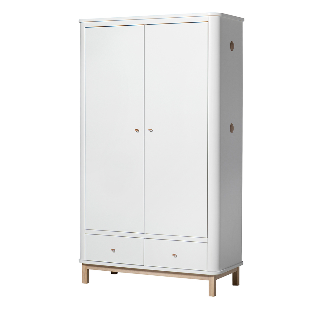 Armoire 2 portes Wood - Chêne / Blanc - Oliver Furniture