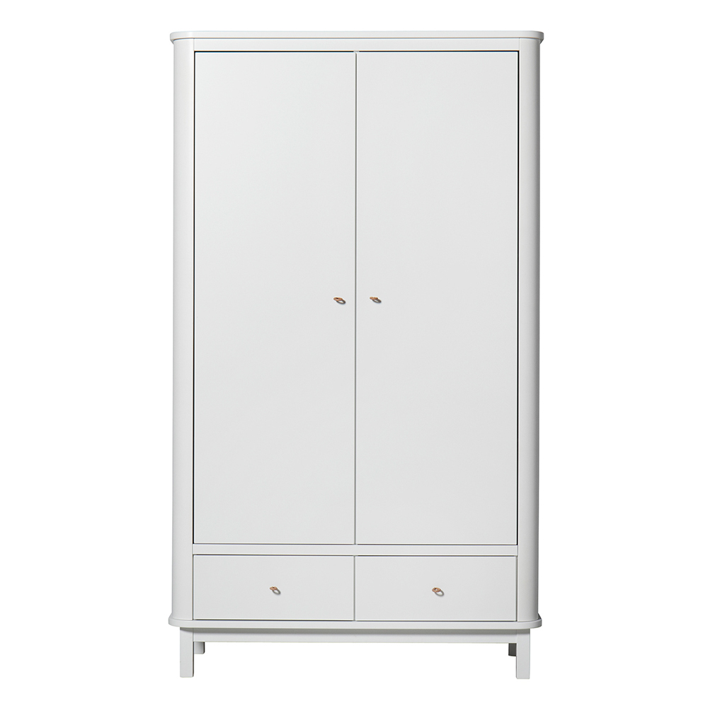 Armoire 2 portes Wood - Blanc - Oliver Furniture