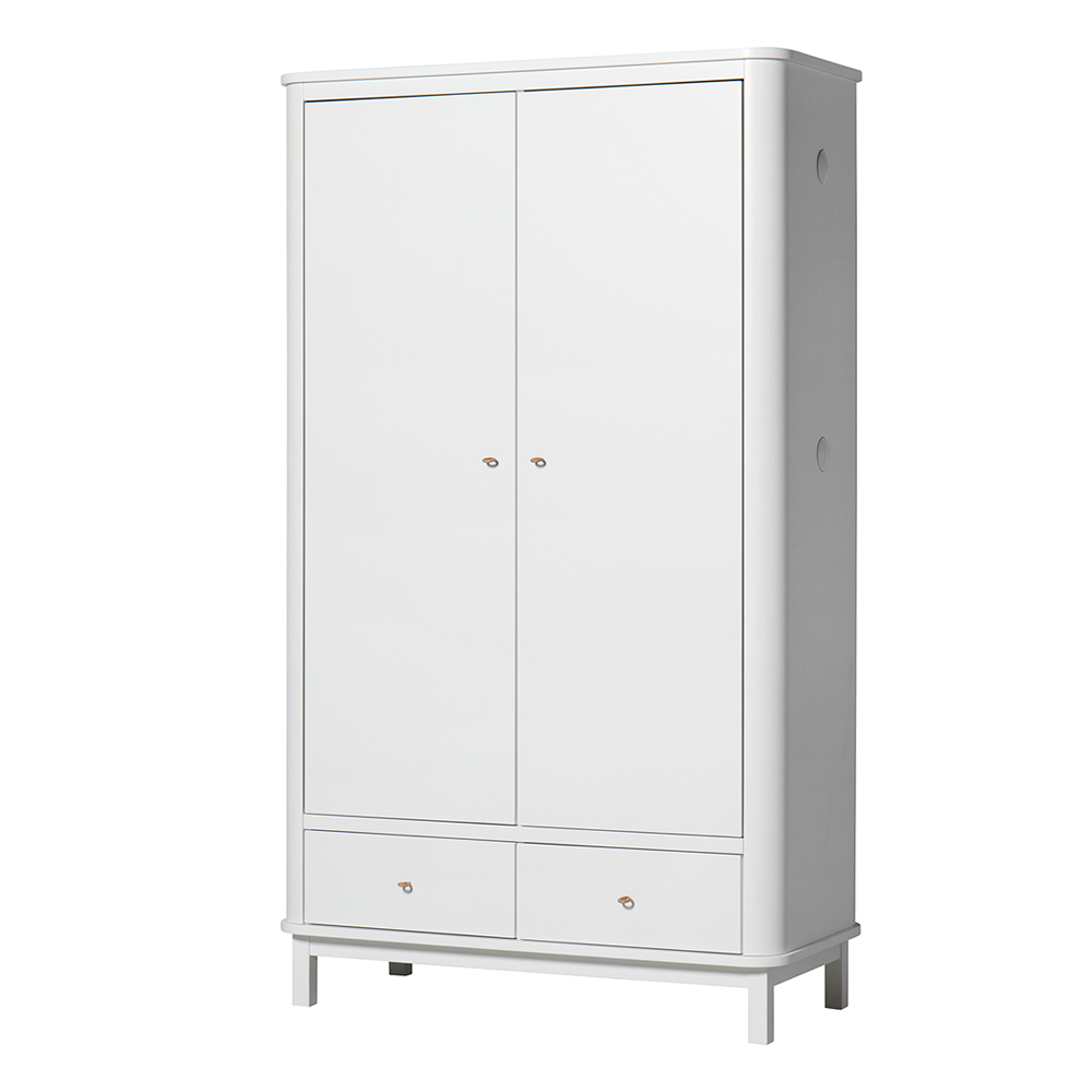 Armoire 2 portes Wood - Blanc - Oliver Furniture