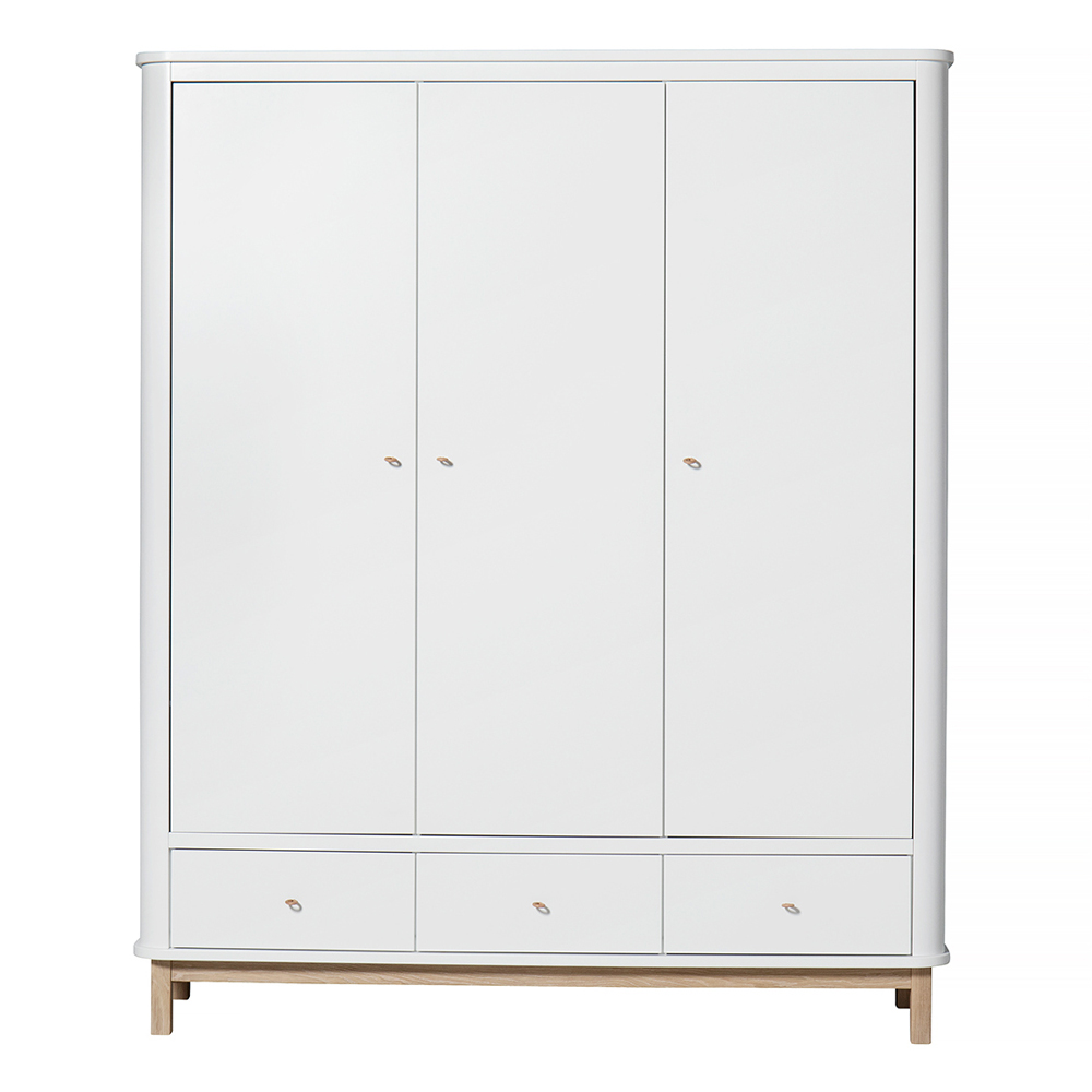 Armoire 3 portes Wood - Chêne / Blanc - Oliver Furniture