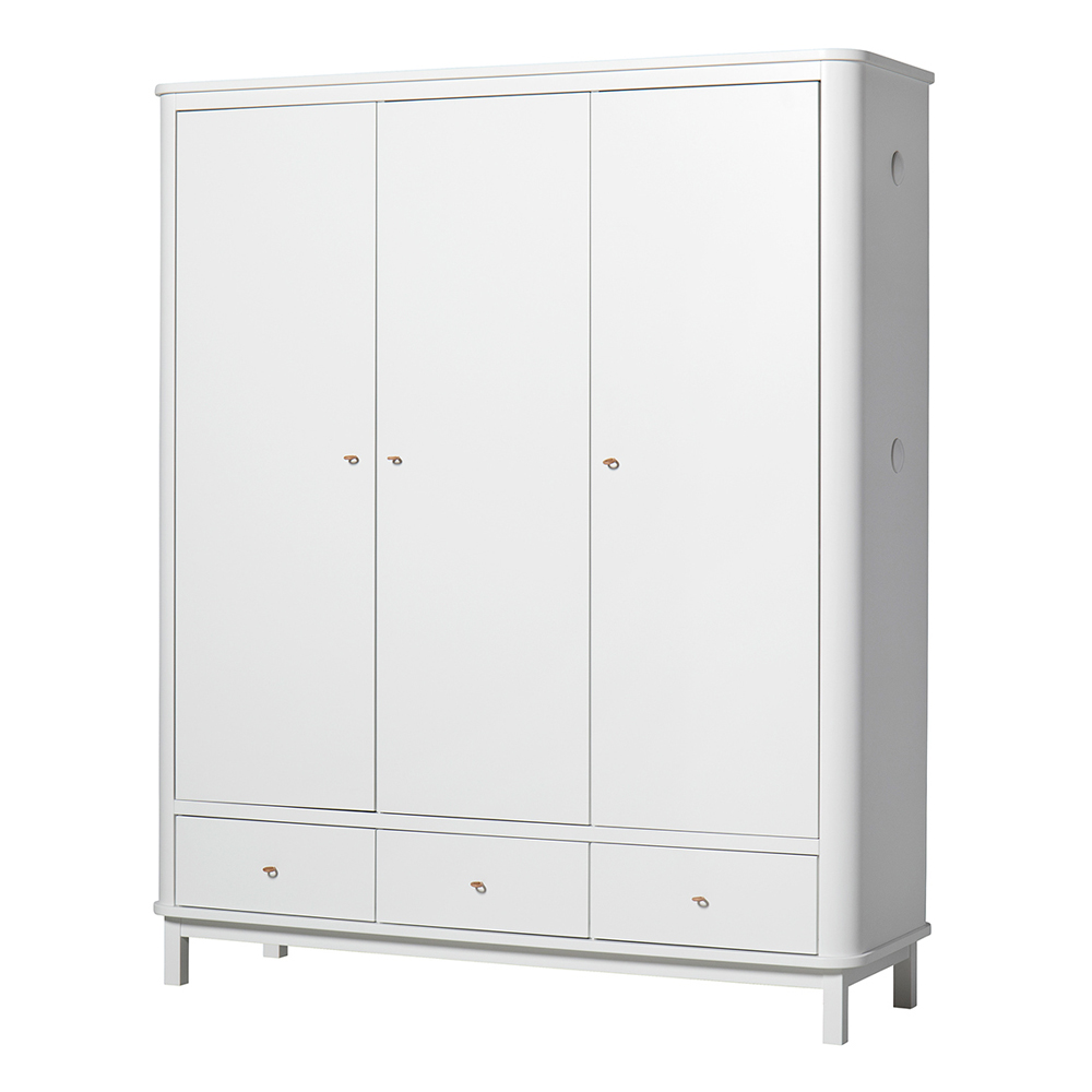 Armoire 3 portes Wood - Blanc - Oliver Furniture