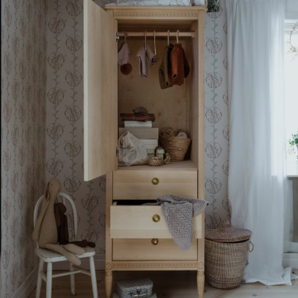 Armoire 1 porte - Bouleau Gustavienne