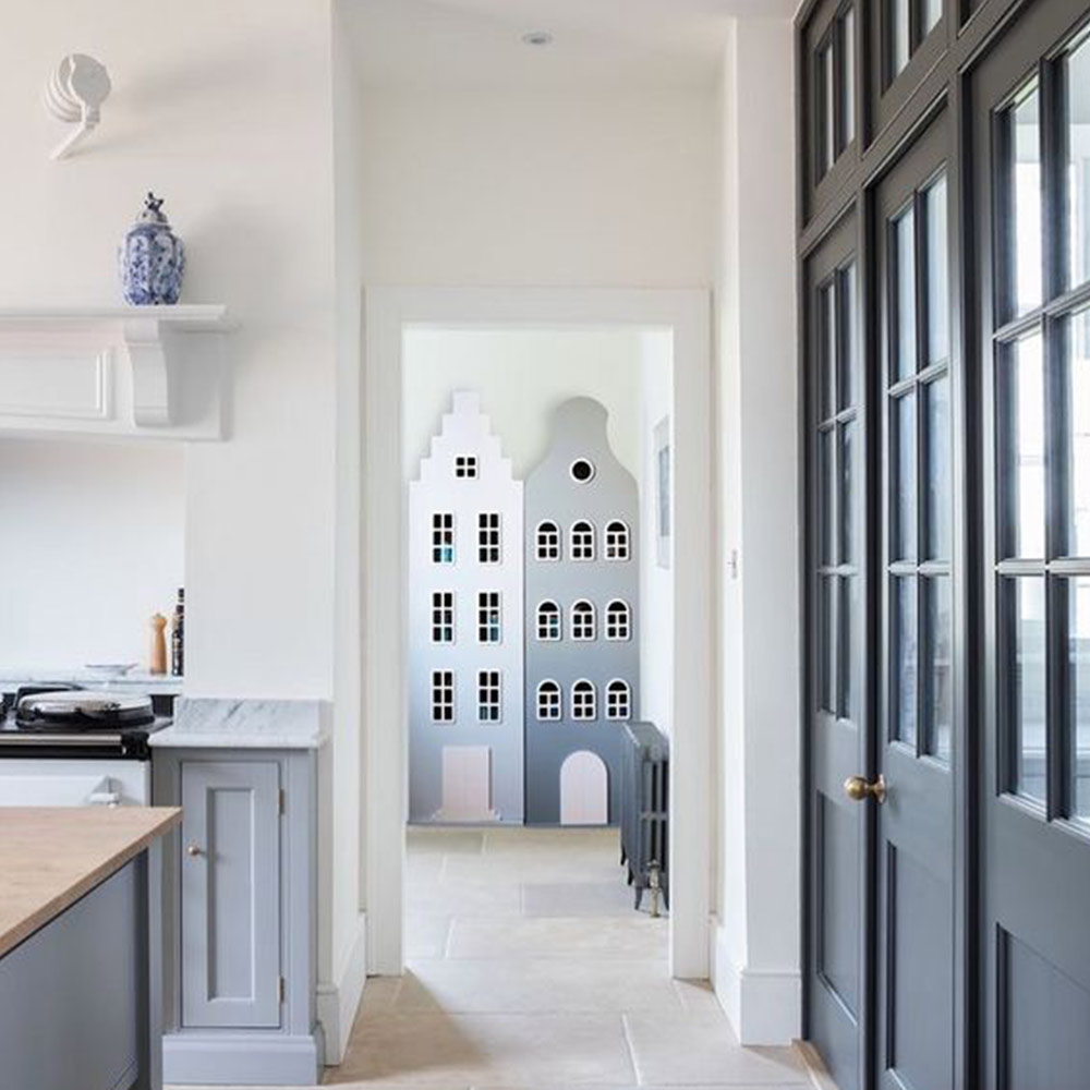 Armoire maison Amsterdam Escalier - Bois brut - Kast Van Een Huis