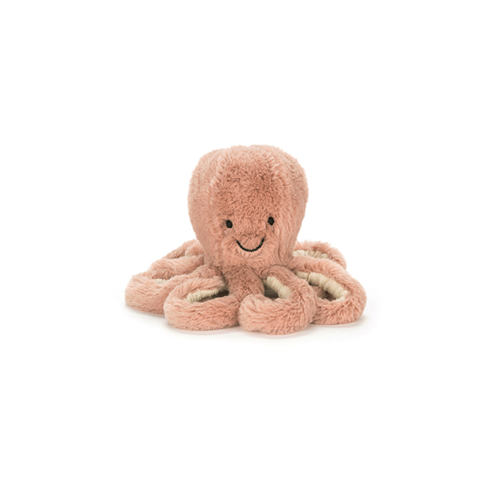 Peluche Odell la pieuvre Baby - Brique - Jellycat