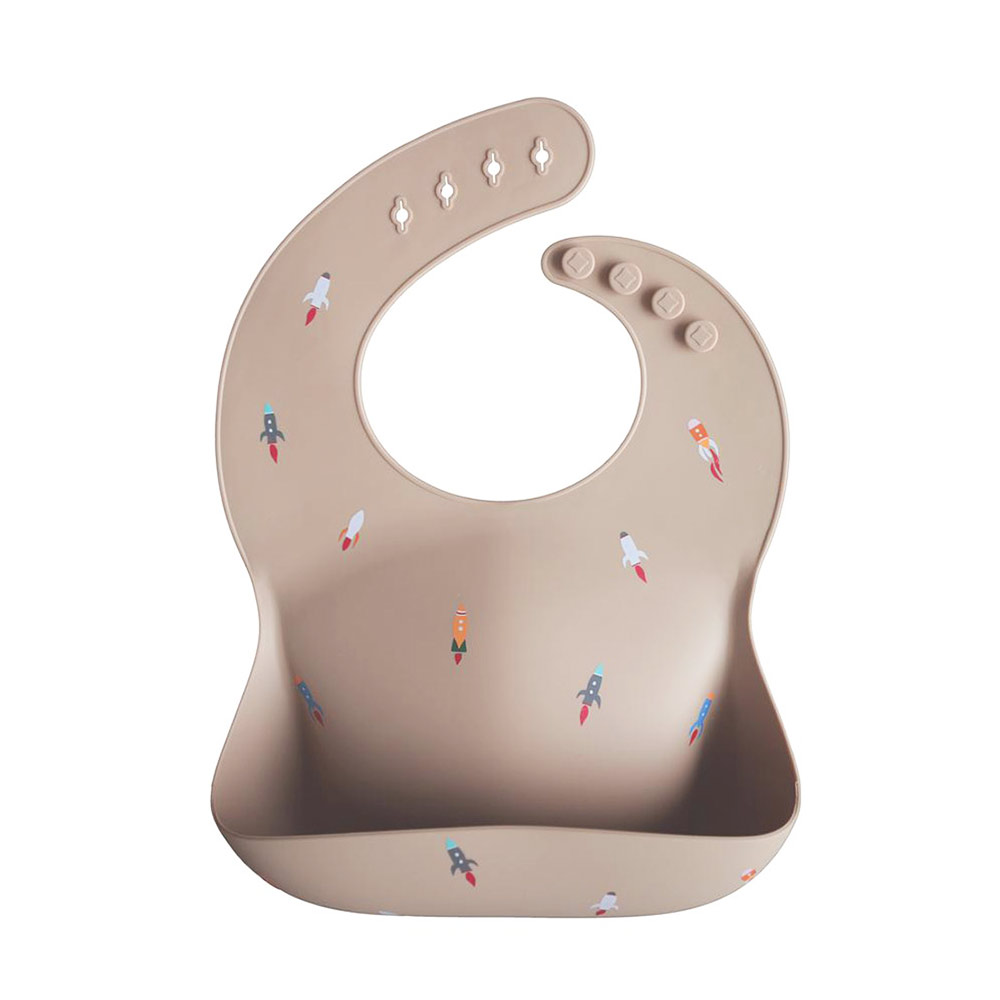Bavoir en Silicone Fusées - Mushie