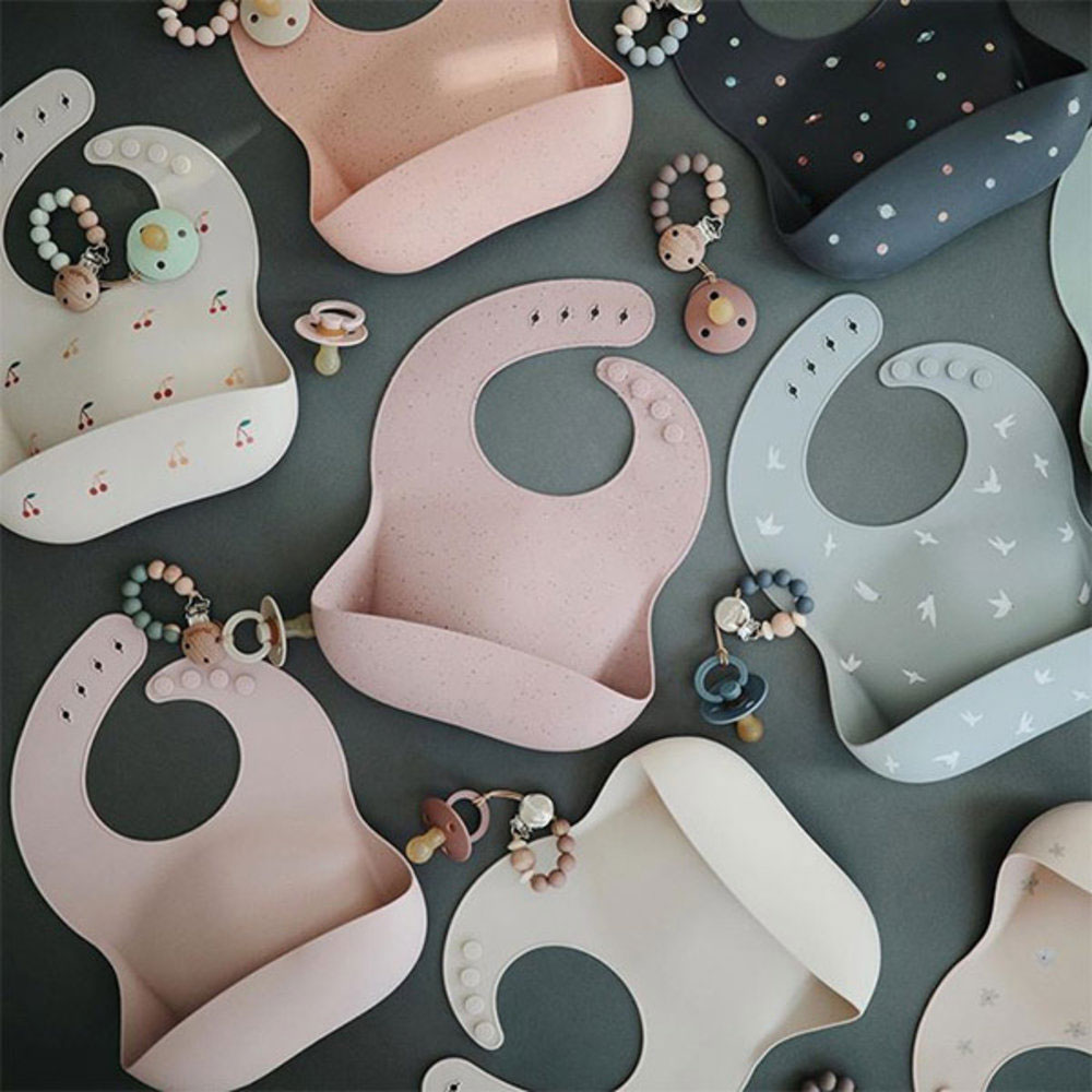 Bavoir en Silicone Cerises - Mushie
