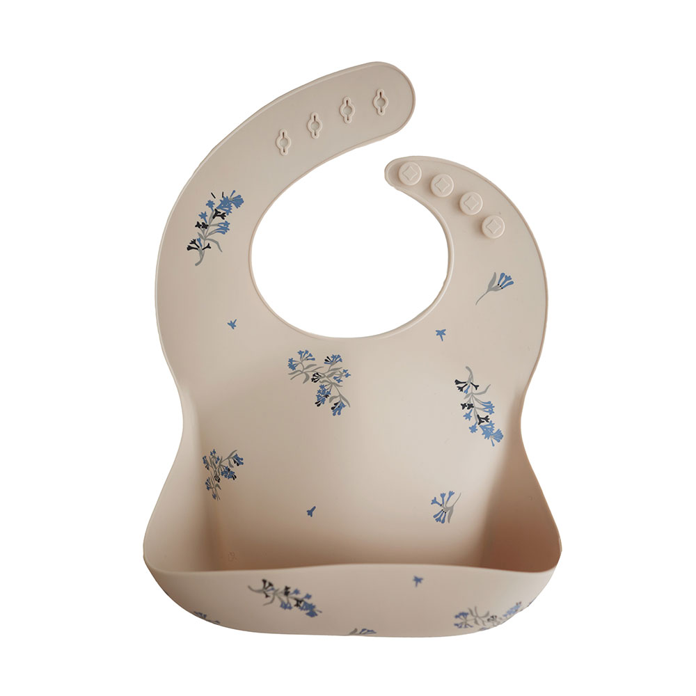 Bavoir en Silicone Fleurs de Lila - Mushie