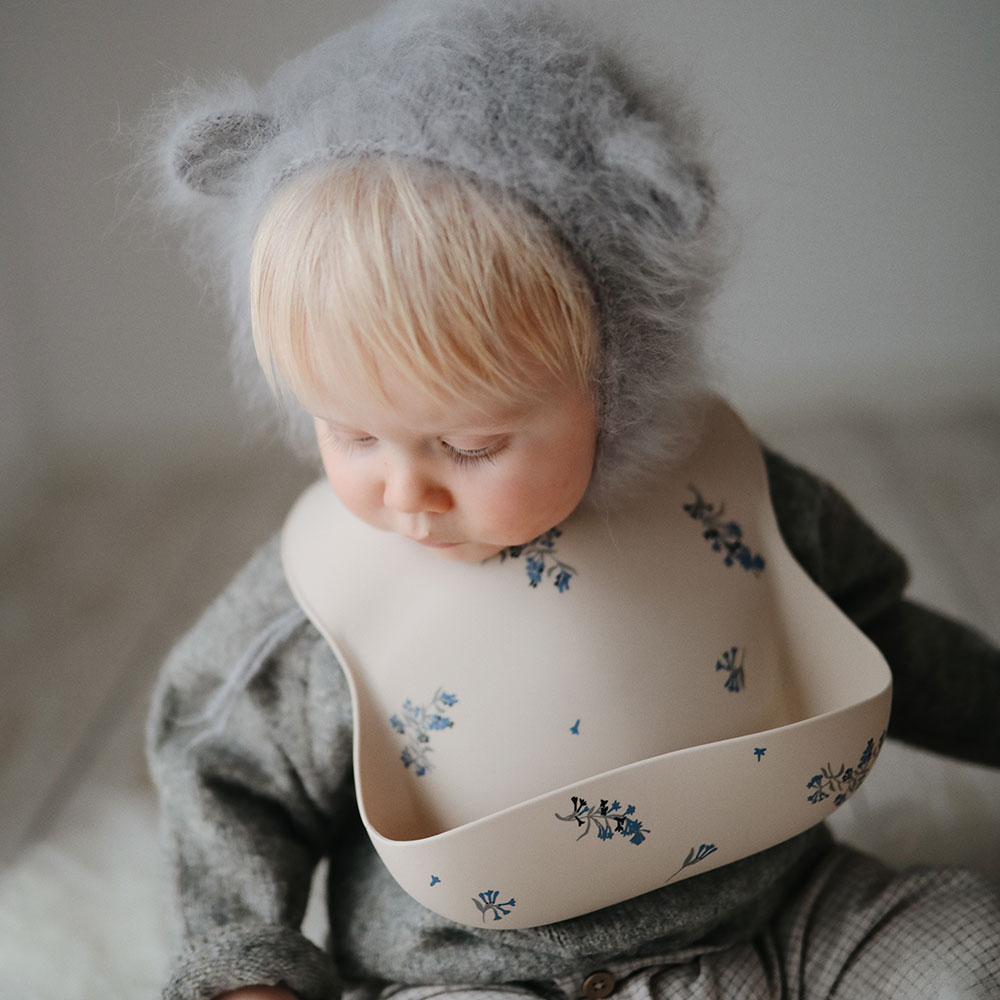 Bavoir en Silicone Fleurs de Lila - Mushie