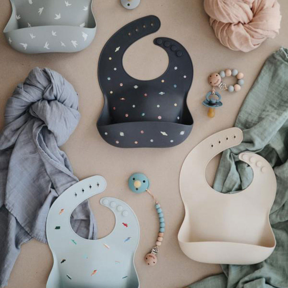 Bavoir en Silicone Mouettes - Mushie