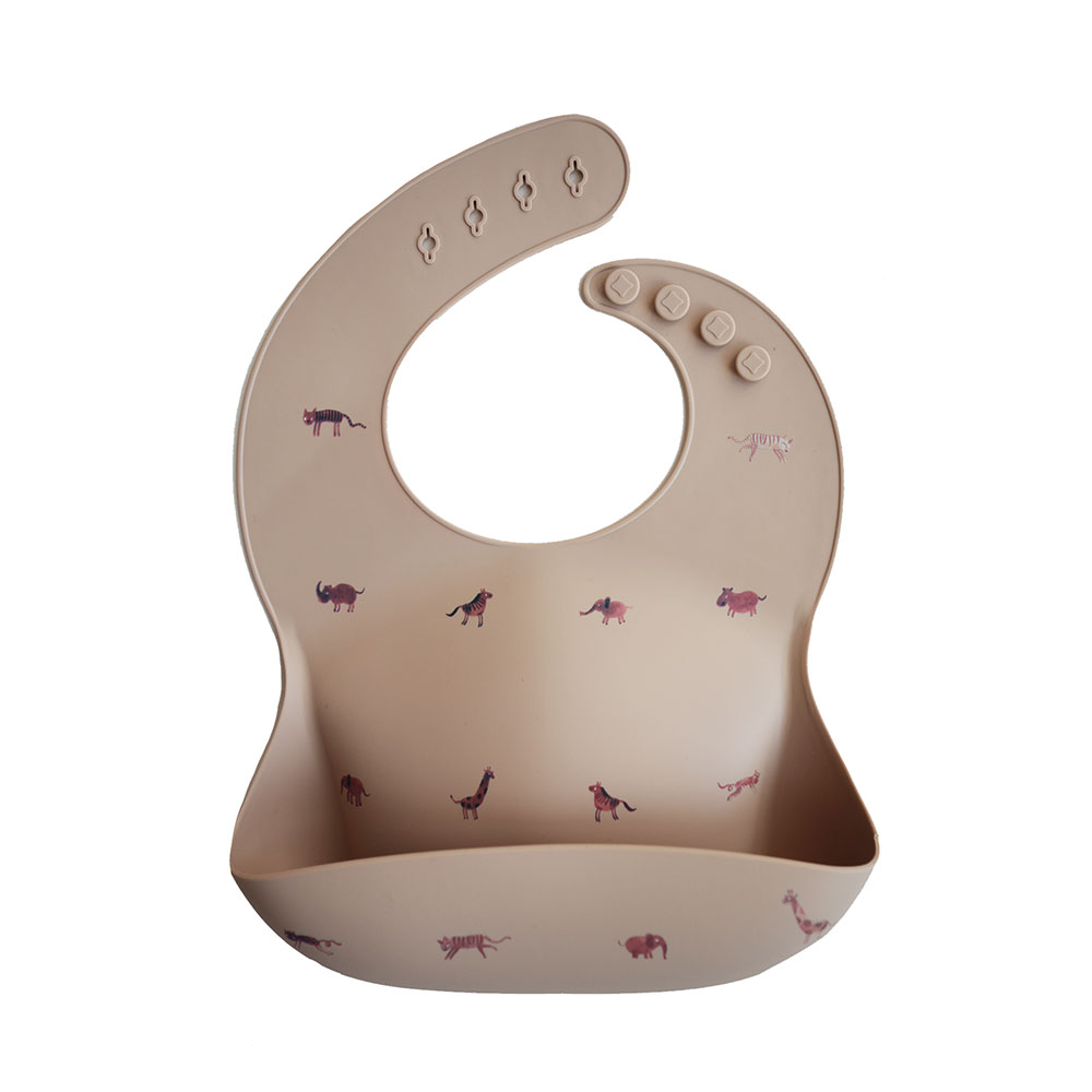 Bavoir en Silicone Safari - Mushie