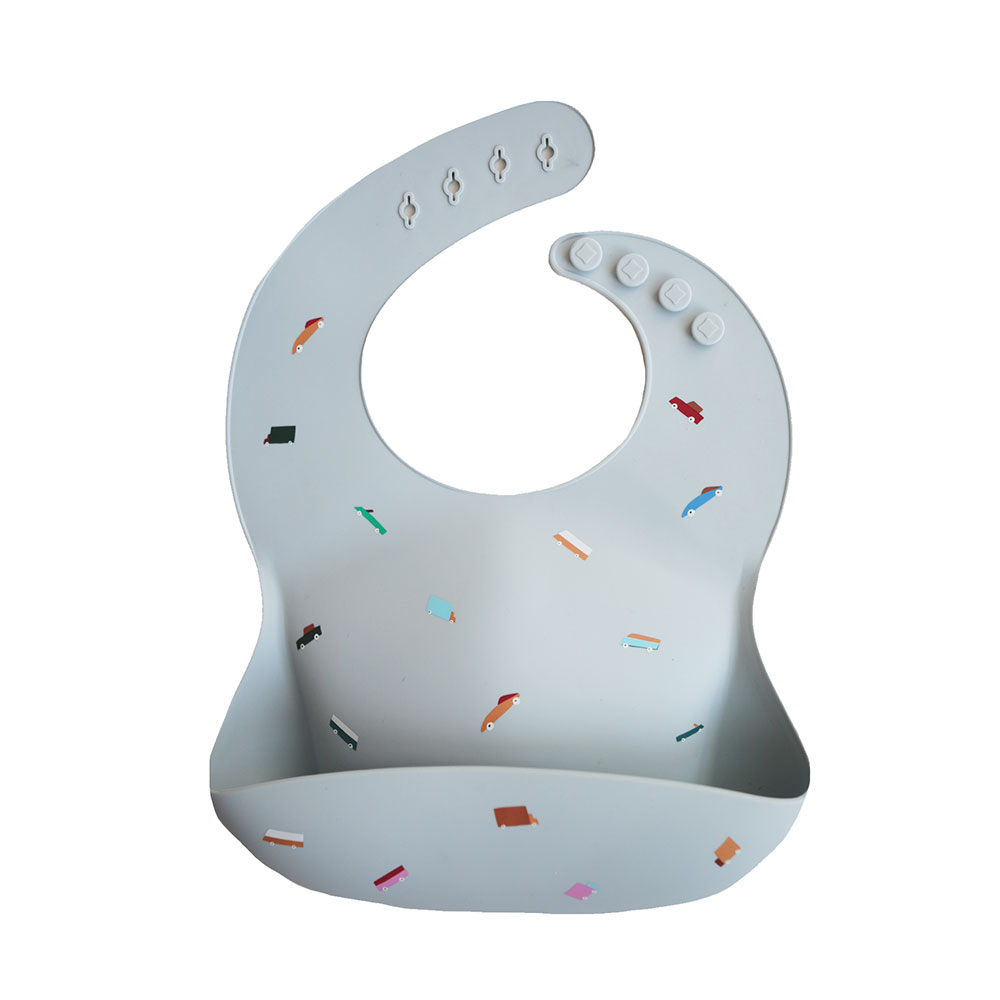 Bavoir en Silicone Voitures - Mushie