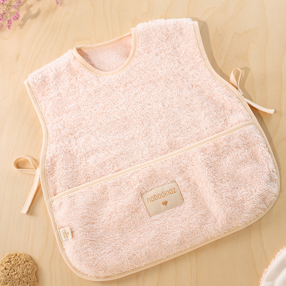Bavoir Tablier So Cute - Rose pâle - Nobodinoz