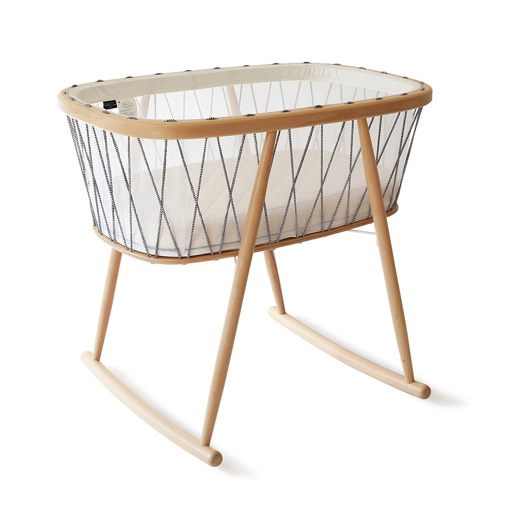 Berceau Kumi matelas coco naturel - Noir/Blanc - Charlie Crane