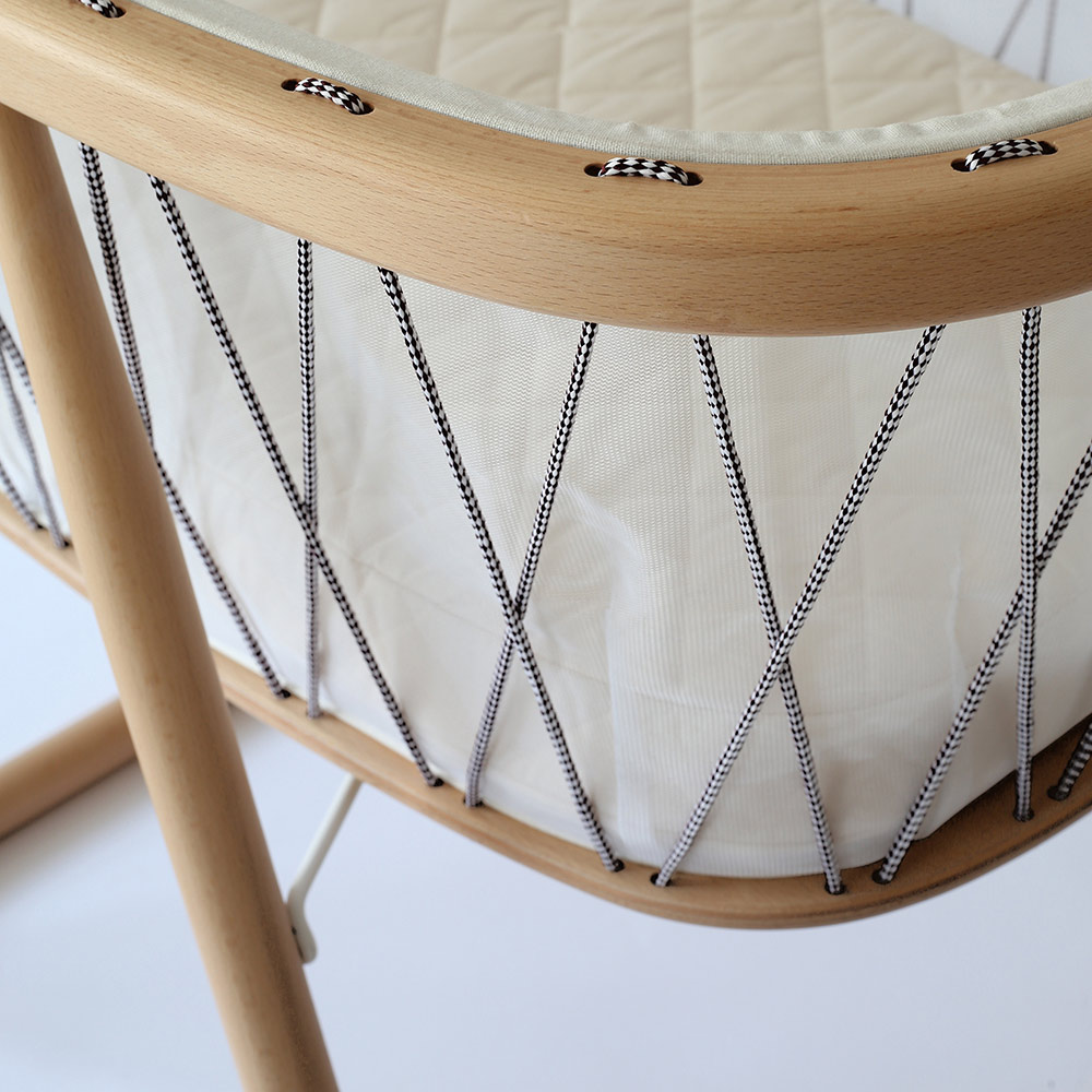 Berceau Kumi matelas coco naturel - Noir/Blanc - Charlie Crane