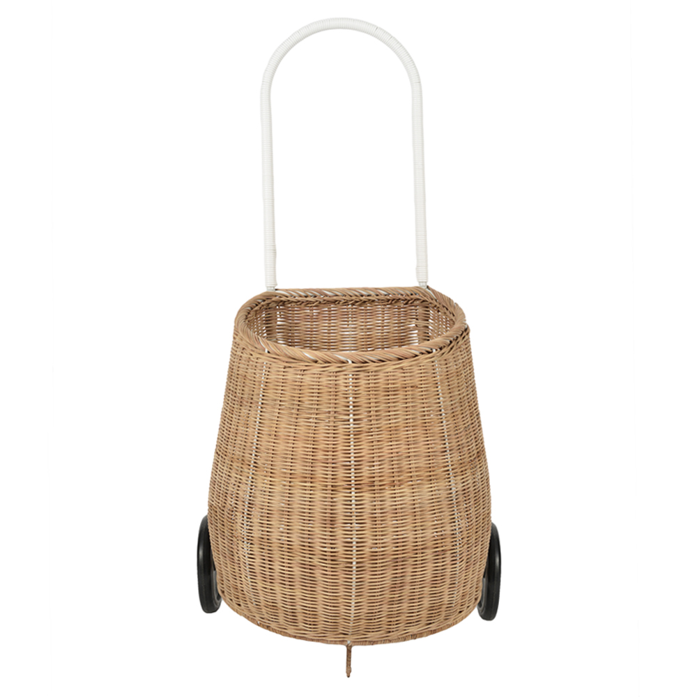 Grand panier à roulettes en rotin Luggy - Naturel - Olli Ella