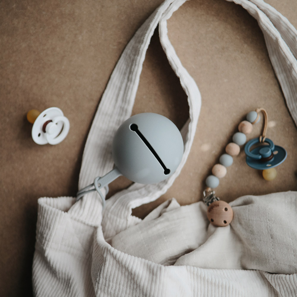 Boîte à Tétine en Silicone - Gris - Mushie