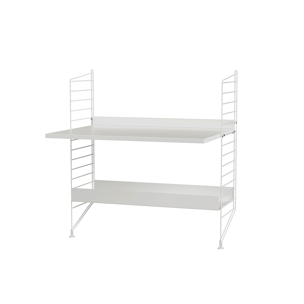 Bureau mural évolutif 80 x 85 cm - Blanc - String Furniture