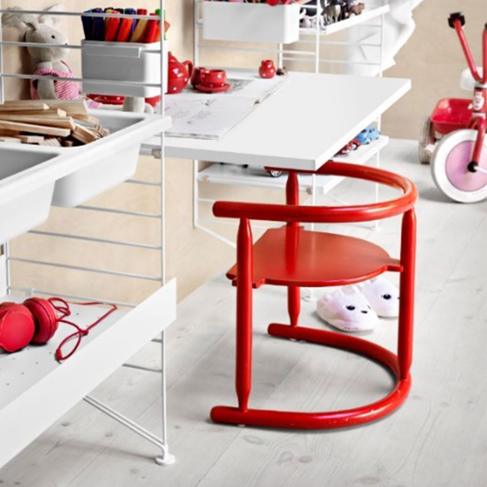 Bureau mural évolutif 80 x 85 cm - Blanc - String Furniture