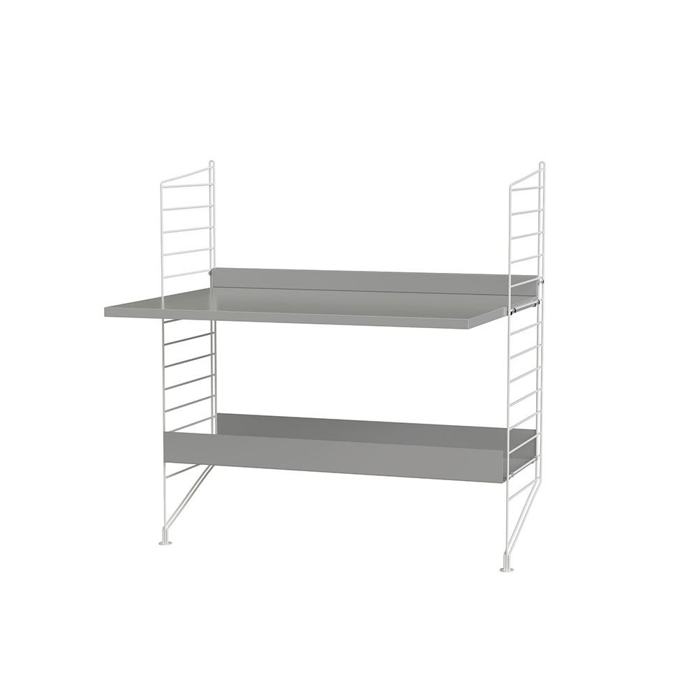 Bureau mural évolutif 80 x 85 cm - Gris - String Furniture
