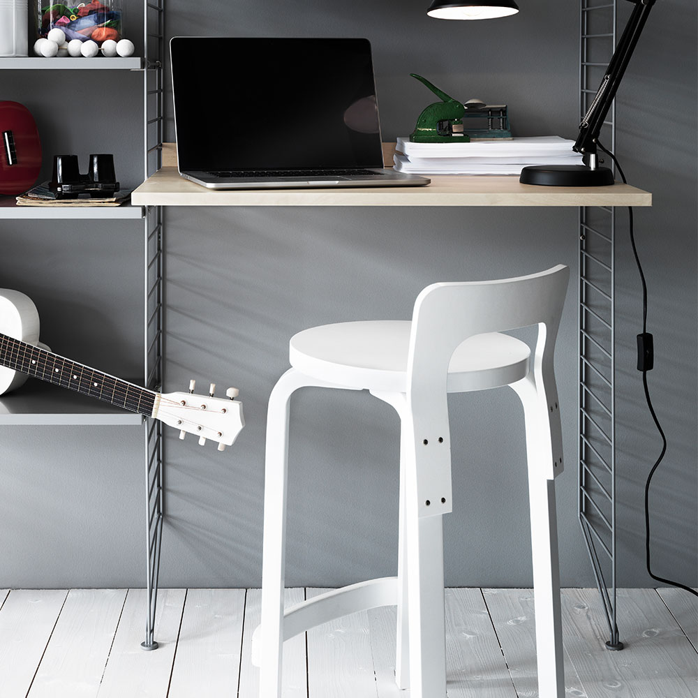 Bureau mural évolutif 80 x 85 cm - Gris - String Furniture