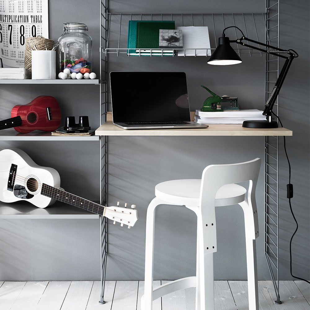 Bureau mural évolutif - Gris - String Furniture