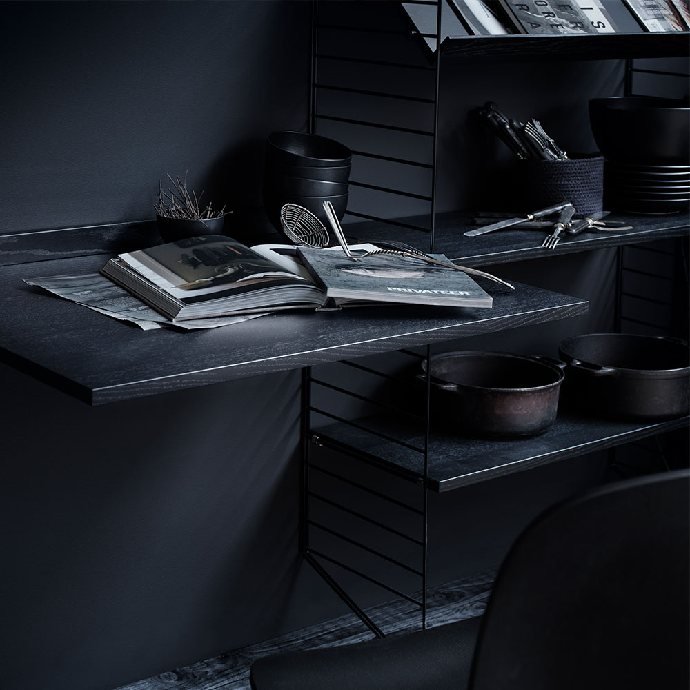 Bureau mural évolutif - Noir - String Furniture