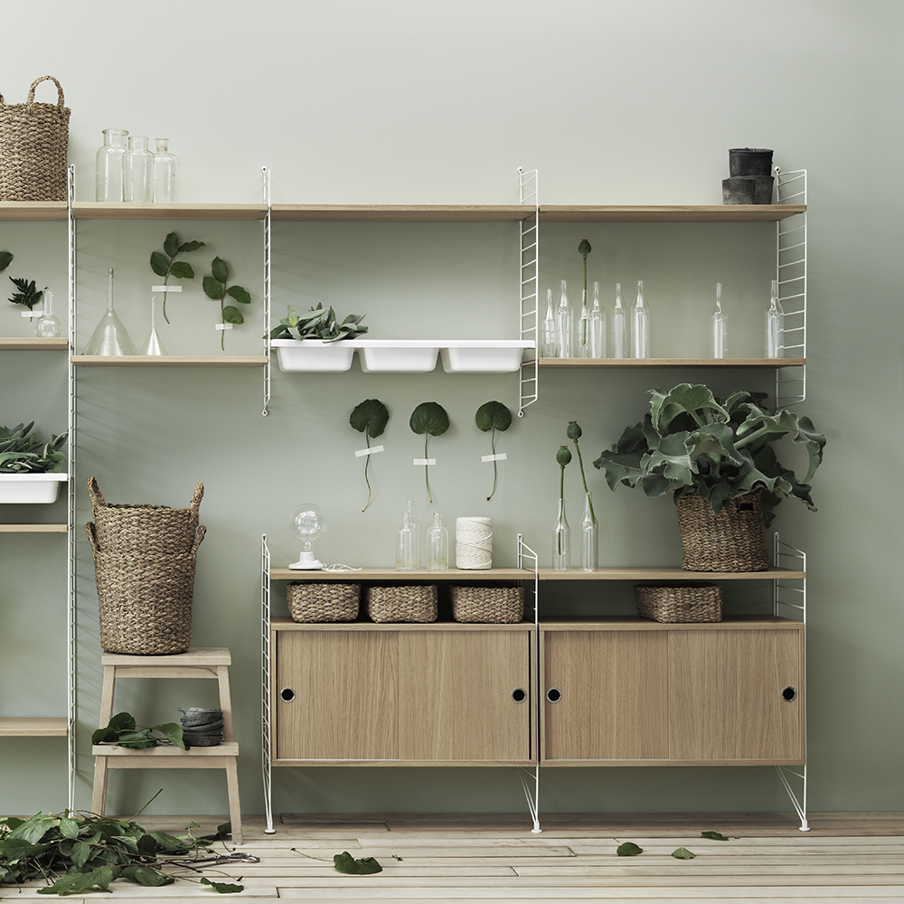 Caisson 2 portes coulissantes 78 cm - Chêne String Furniture