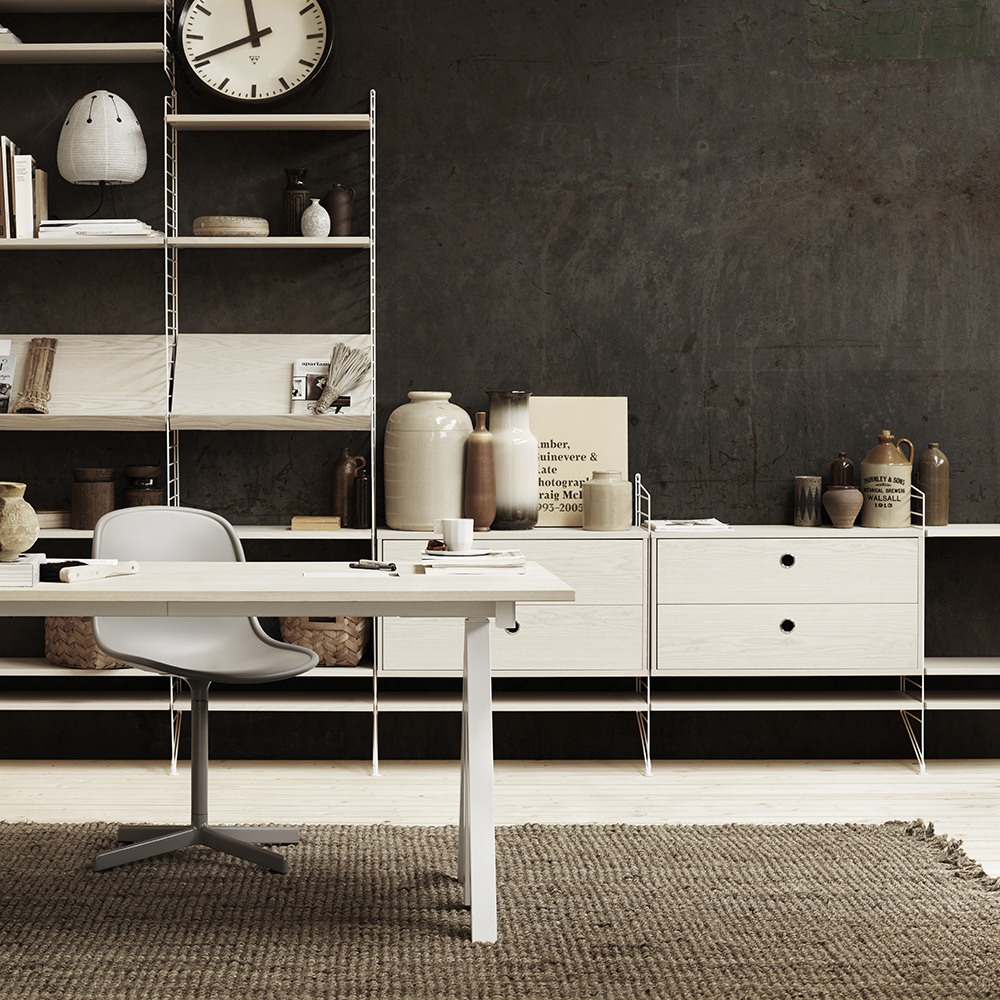 Caisson 2 tiroirs 78 x 30 cm - Frêne - String Furniture