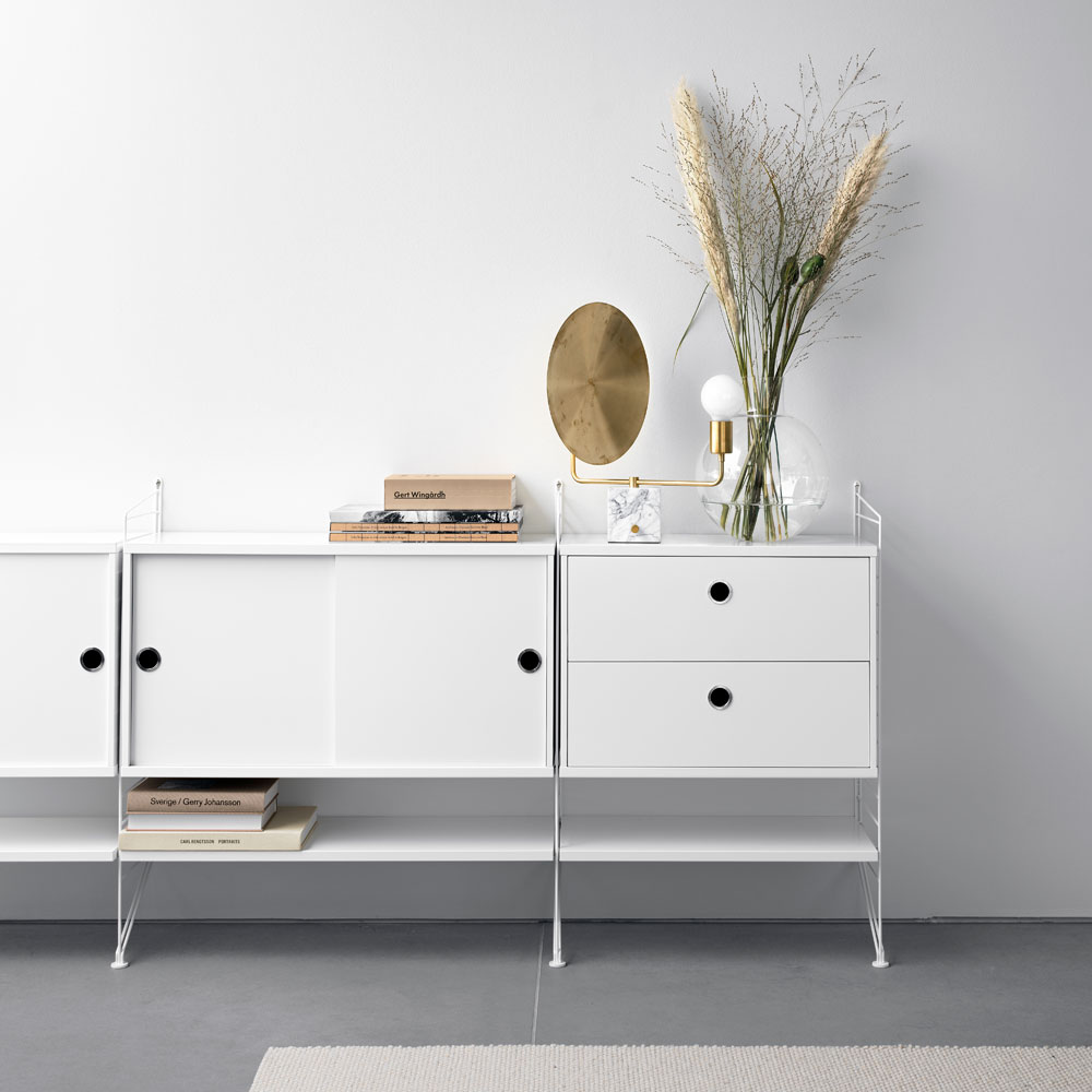 Caisson 2 tiroirs 58 x 30 cm - Blanc - String Furniture