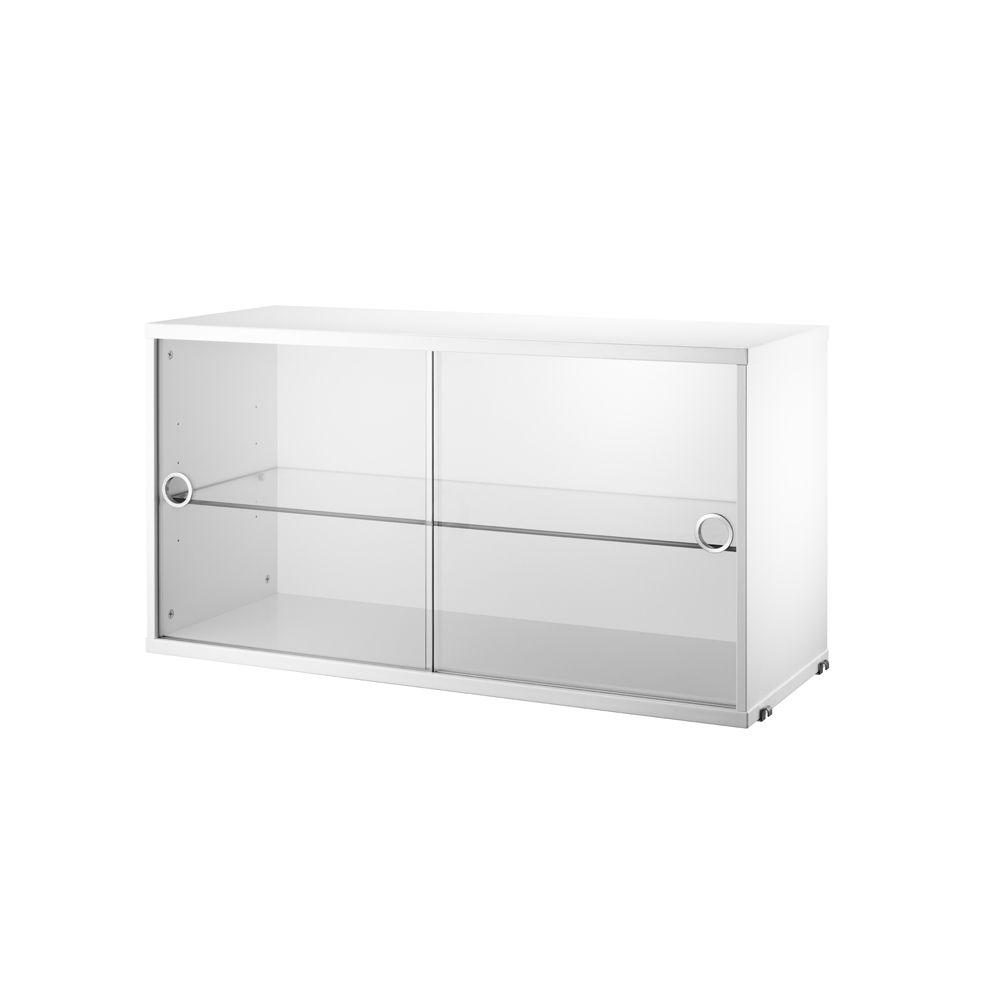 Caisson 2 portes vitrées coulissantes - Blanc - String Furniture