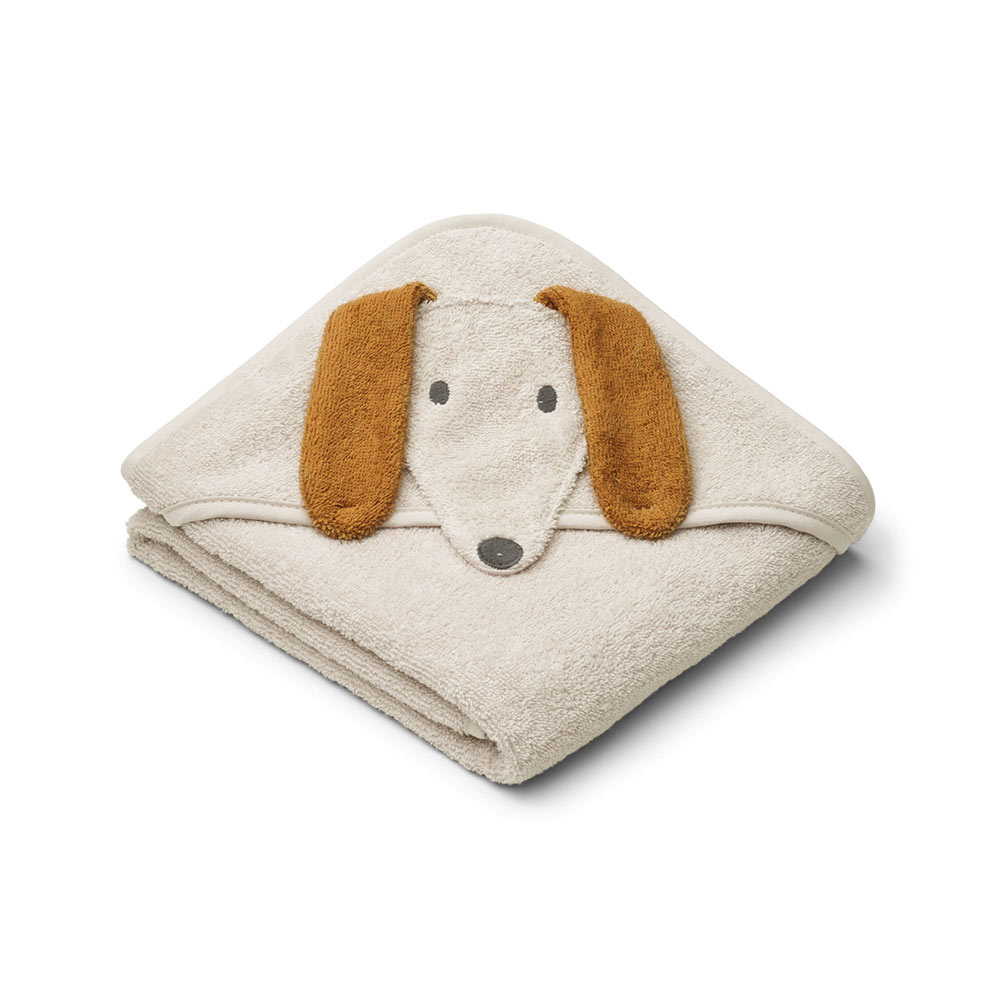 Cape de bain bébé Chien Albert - Sable - Liewood