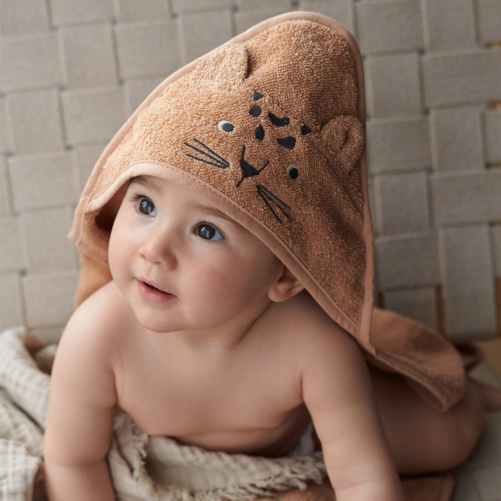 Cape de bain bébé Léopard Albert - Abricot - Liewood