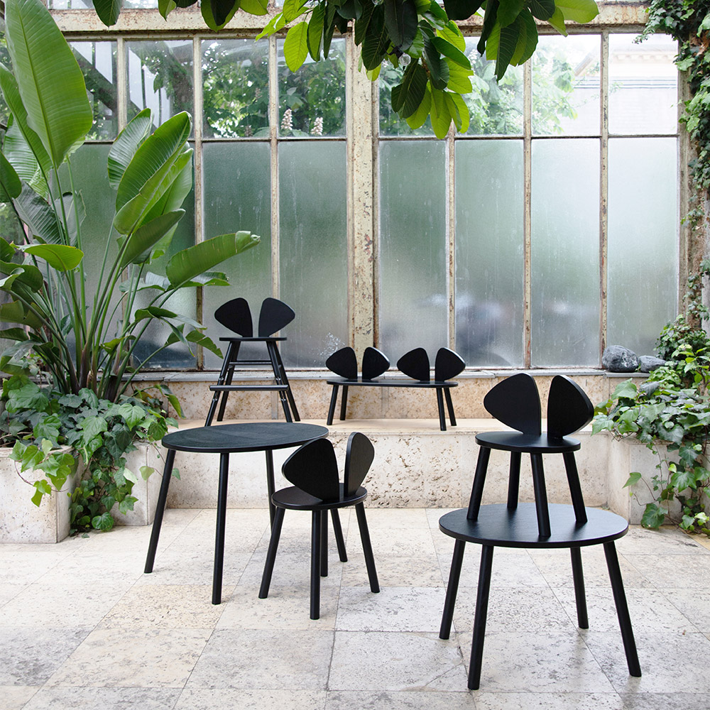 Chaise enfant Mouse 2-5 ans - Noir Nofred