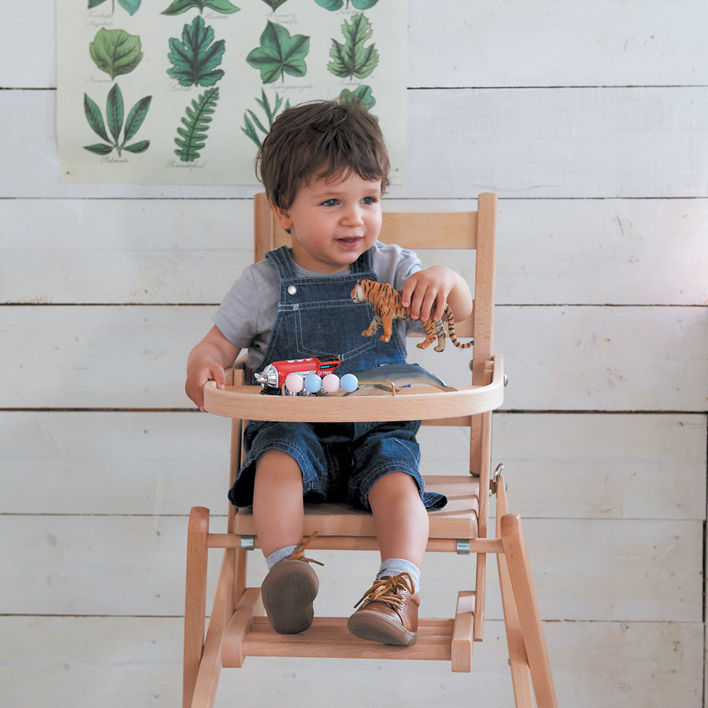 Chaise haute extra pliante Sarah - Hêtre vernis Combelle