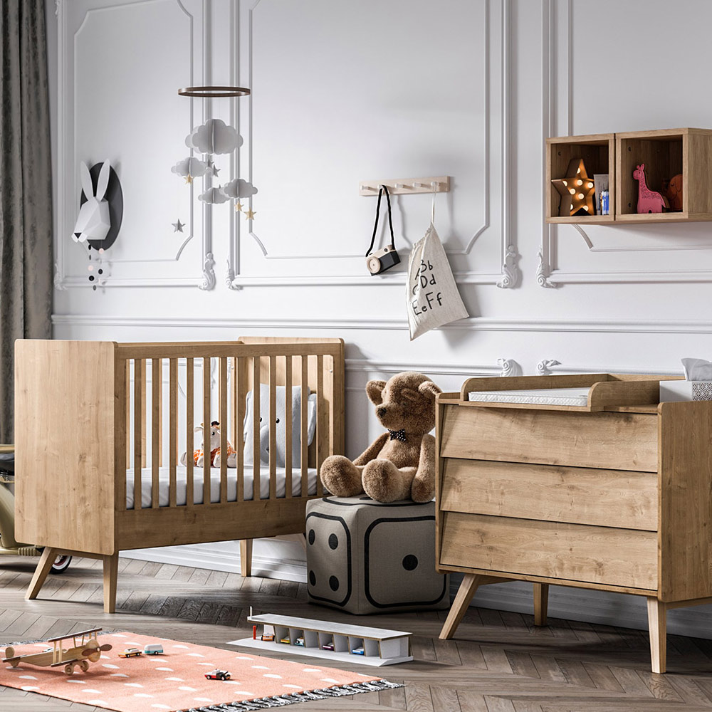 Chambre Bébé Complète Vintage Duo - Chêne Théo