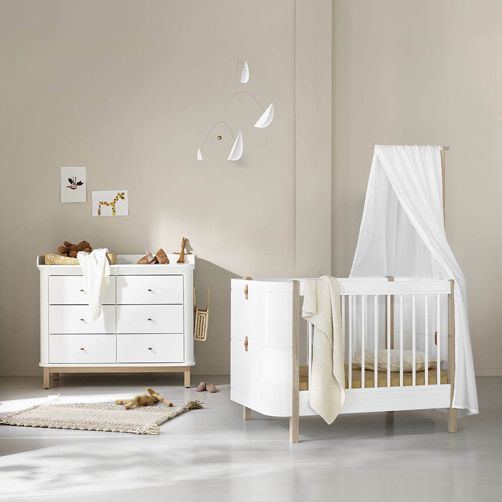 Chambre Bébé Complète évolutive Mini+ Wood - Grand plan à langer Oliver Furniture